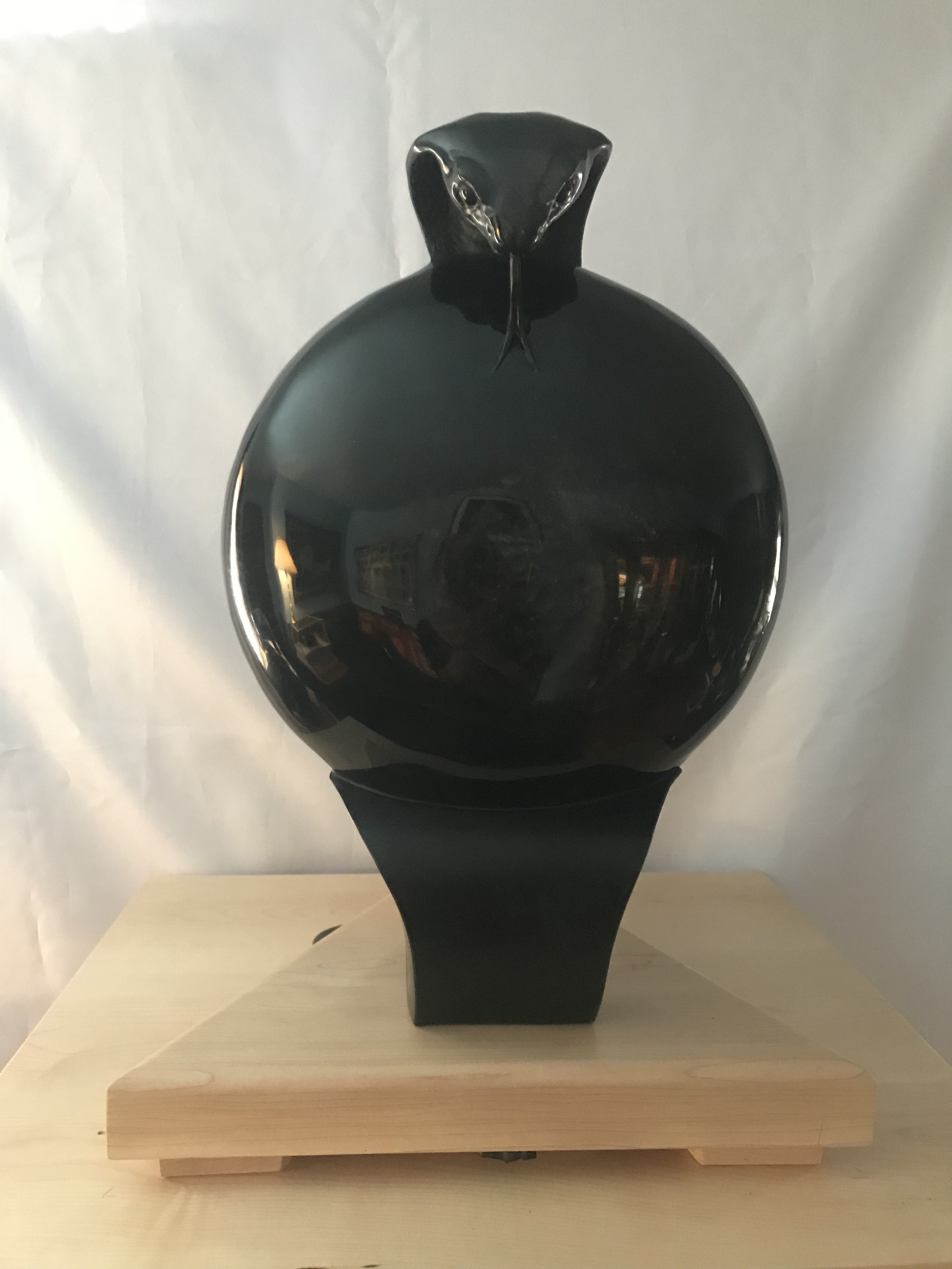 Black Cobra, 2018, silver sheen obsidian